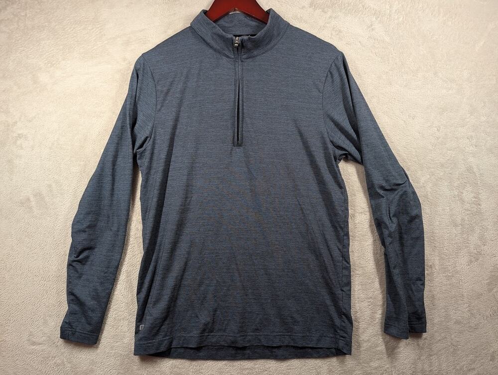 Travis Mathew Pullover Mens SMALL Blue Quarter Zip Golf Stretch Long Sleeve Top